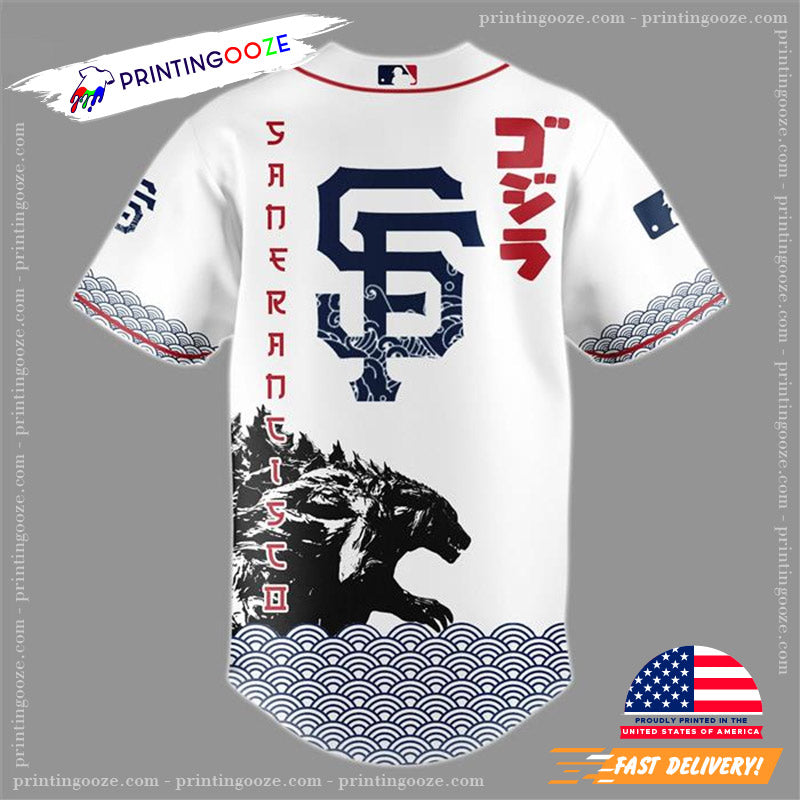King Of The Monsters Godzilla SF Giants Baseball Jersey