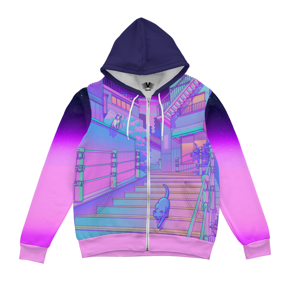Kitty Town Zip Up Hoodie