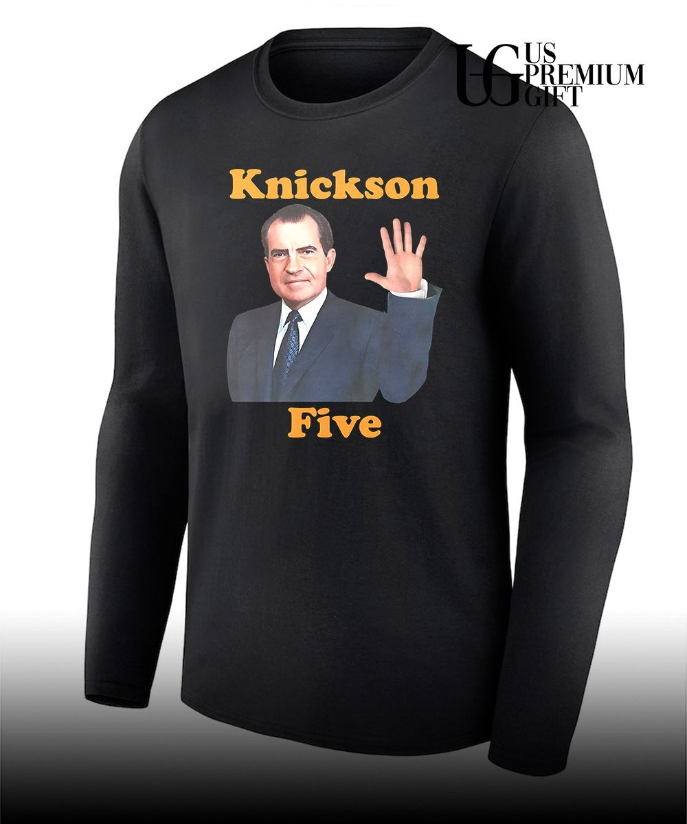 Knickson Five Richard Nixon x NBA funny T-shirt