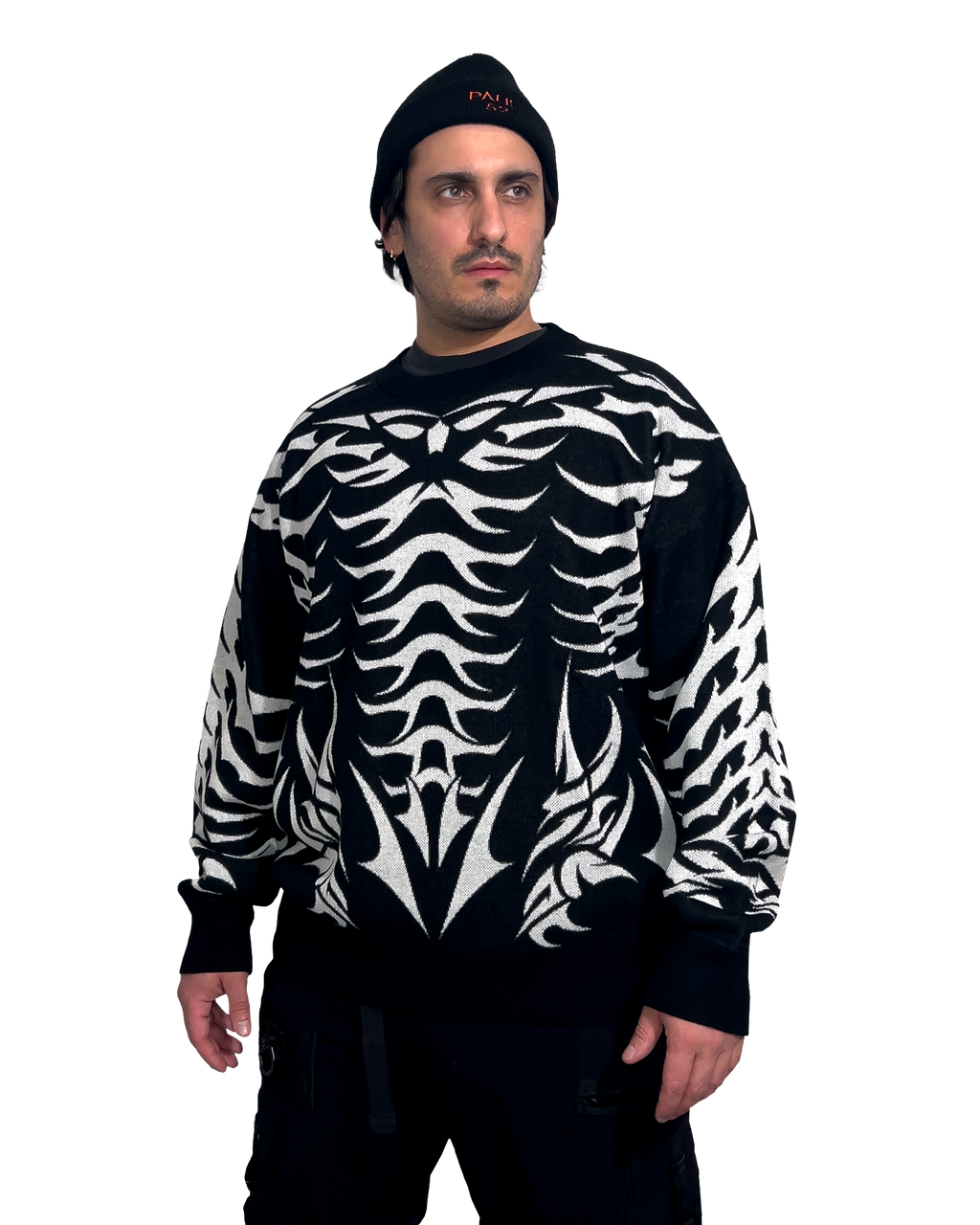 Exoskeleton Black Knit Sweatshirt