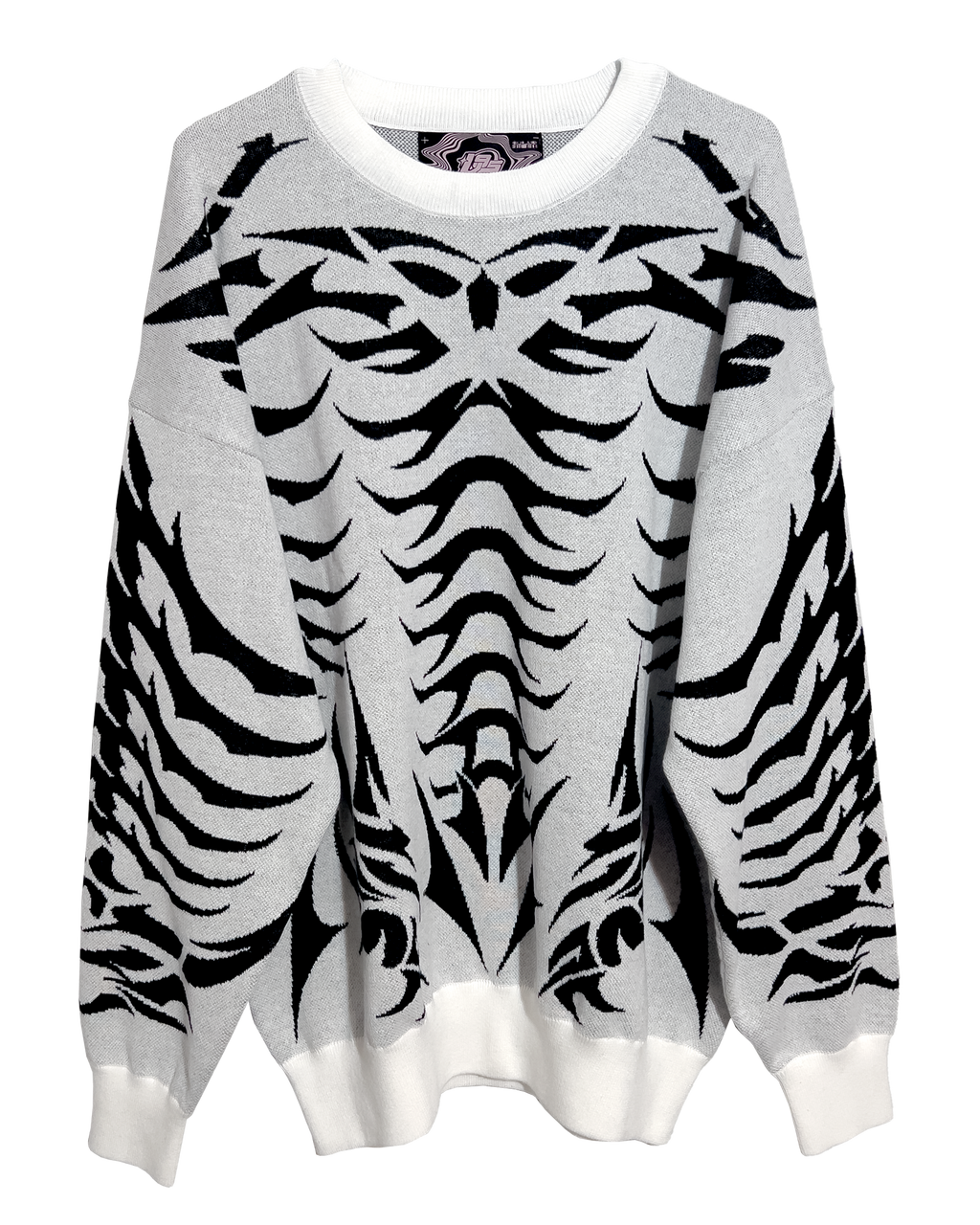 Exoskeleton White Knit Sweatshirt