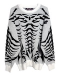 Exoskeleton White Knit Sweatshirt