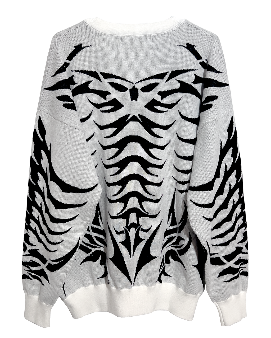 Exoskeleton White Knit Sweatshirt