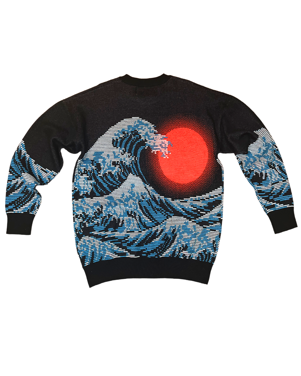 Dark Pixel Wave Knit Sweatshirt