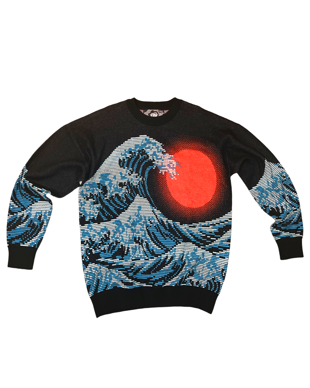 Dark Pixel Wave Knit Sweatshirt