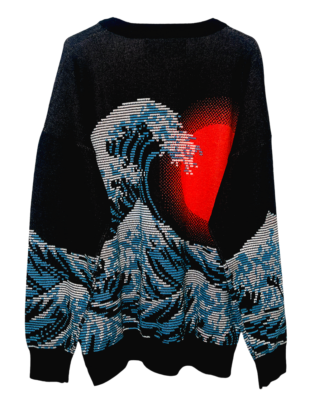 Dark Pixel Wave Knit Sweatshirt
