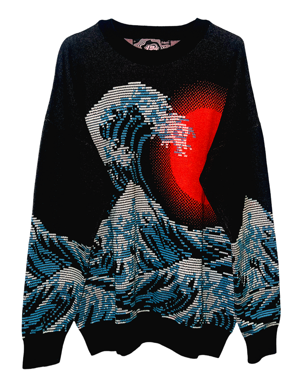 Dark Pixel Wave Knit Sweatshirt