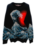 Dark Pixel Wave Knit Sweatshirt