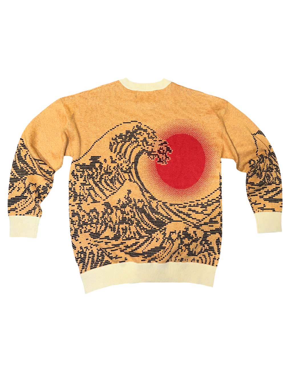 Burning Pixel Wave Knit Sweatshirt