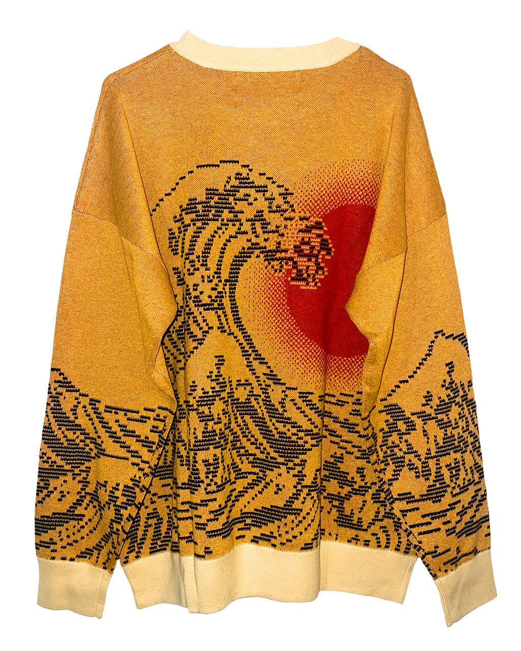 Burning Pixel Wave Knit Sweatshirt