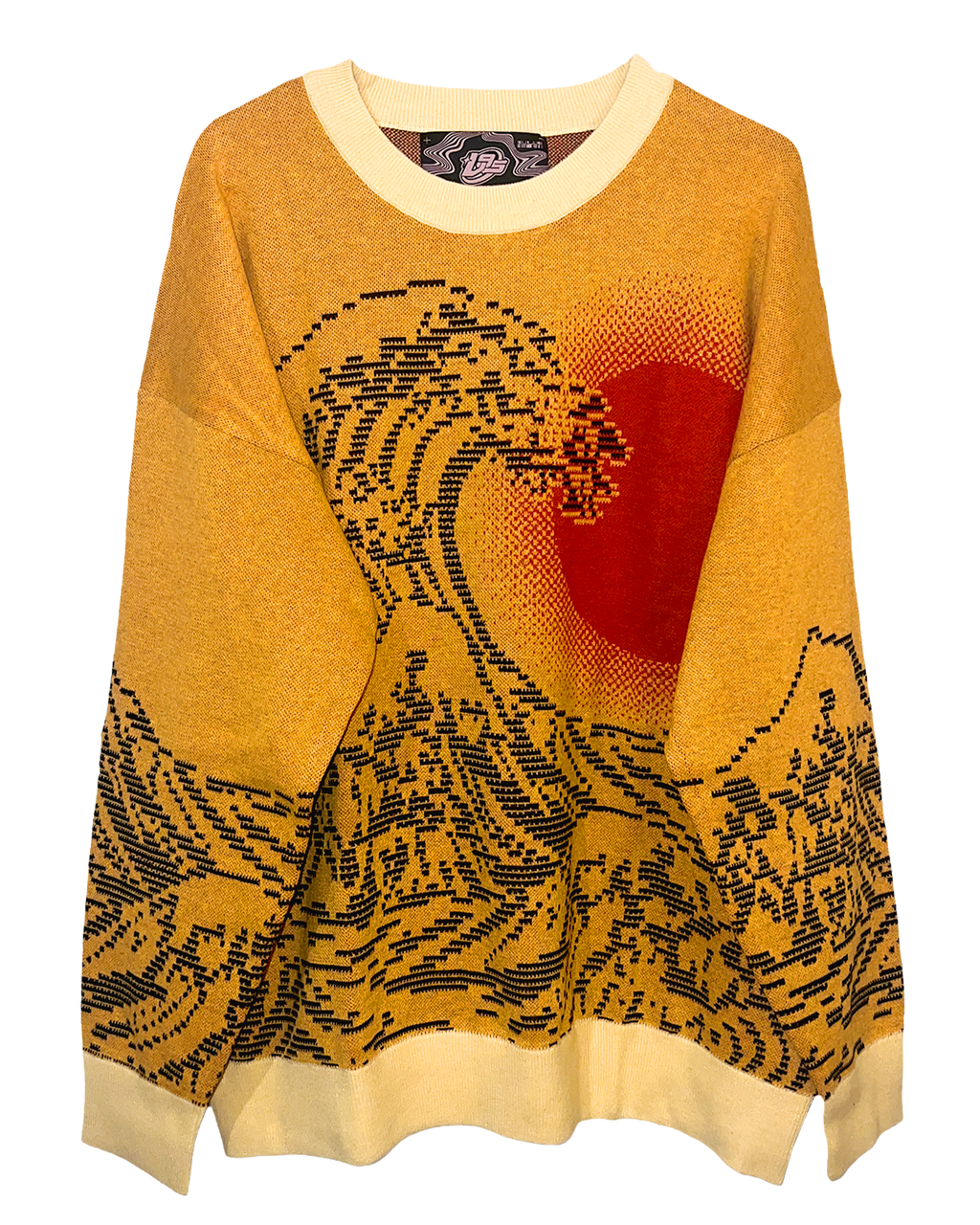 Burning Pixel Wave Knit Sweatshirt