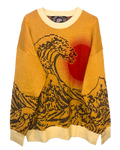 Burning Pixel Wave Knit Sweatshirt