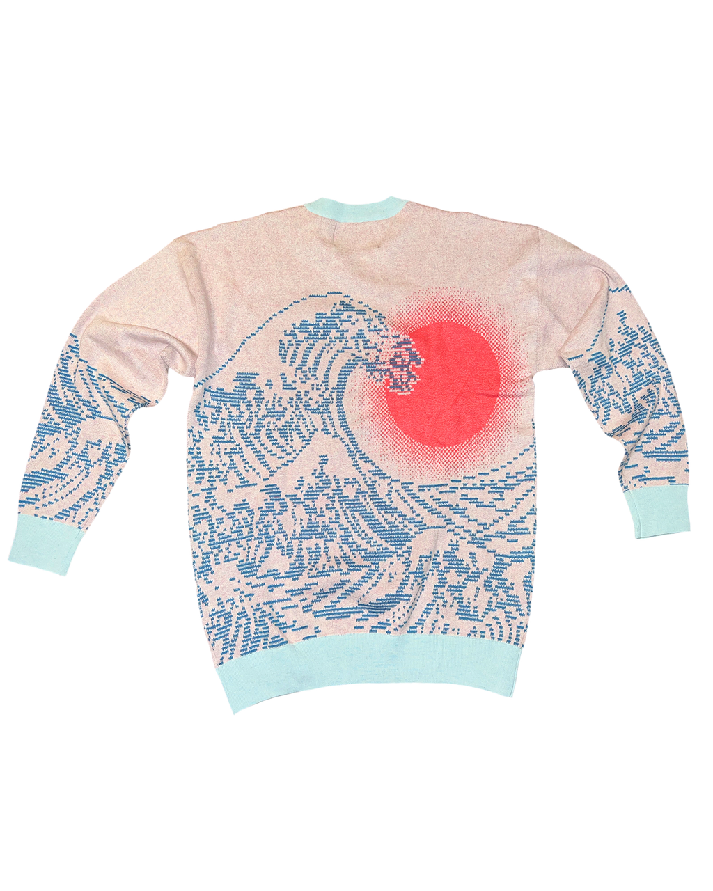 Pastel Pixel Wave Knit Sweatshirt