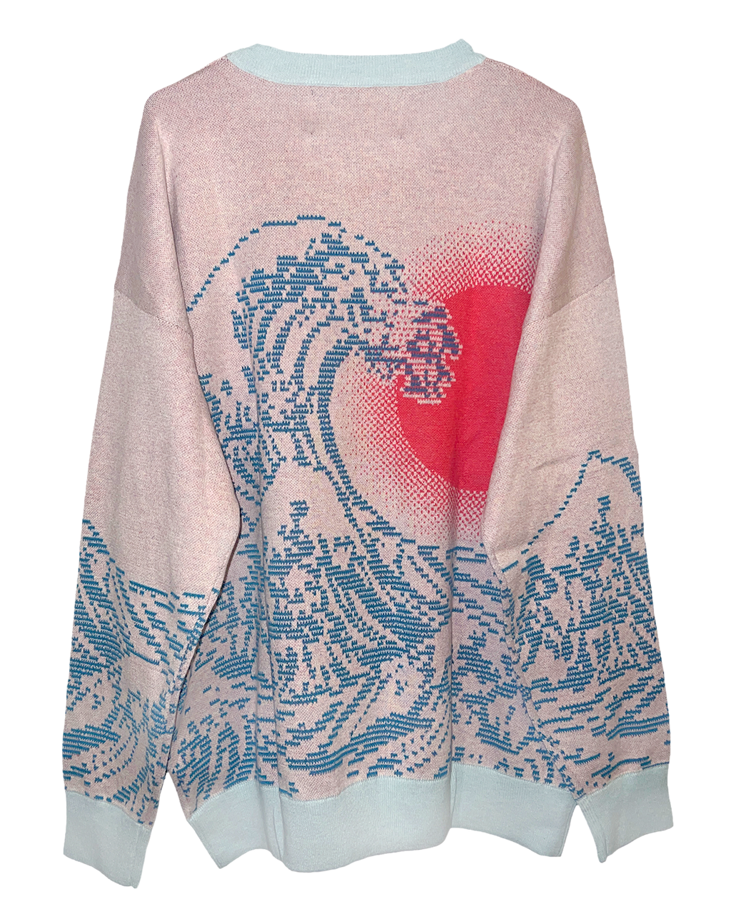 Pastel Pixel Wave Knit Sweatshirt