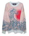 Pastel Pixel Wave Knit Sweatshirt