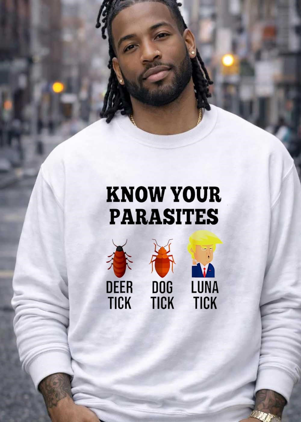 Know Your Parasites Deer Dog Luna Tick Humor Graphic T-Shirt