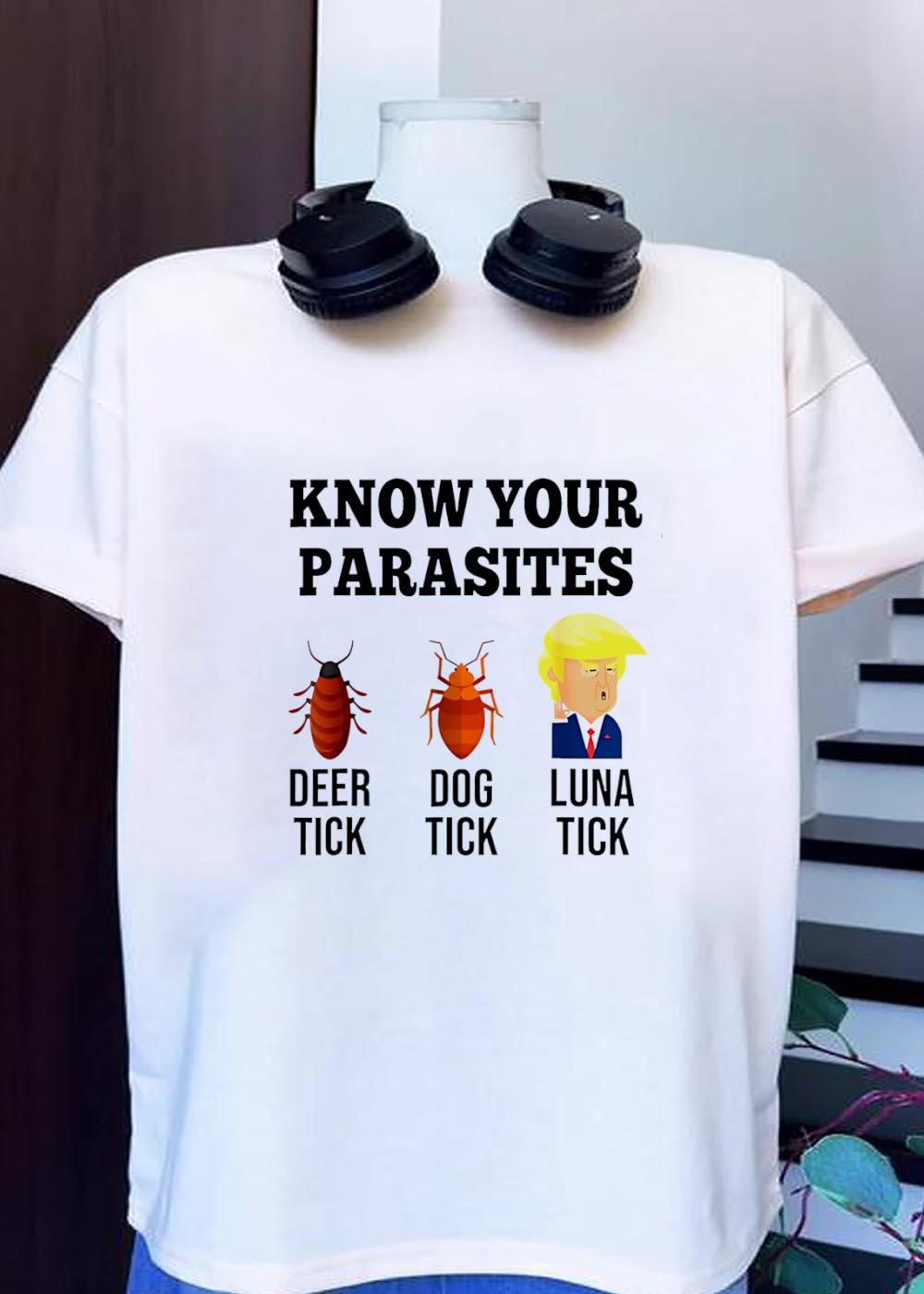 Know Your Parasites Deer Dog Luna Tick Humor Graphic T-Shirt