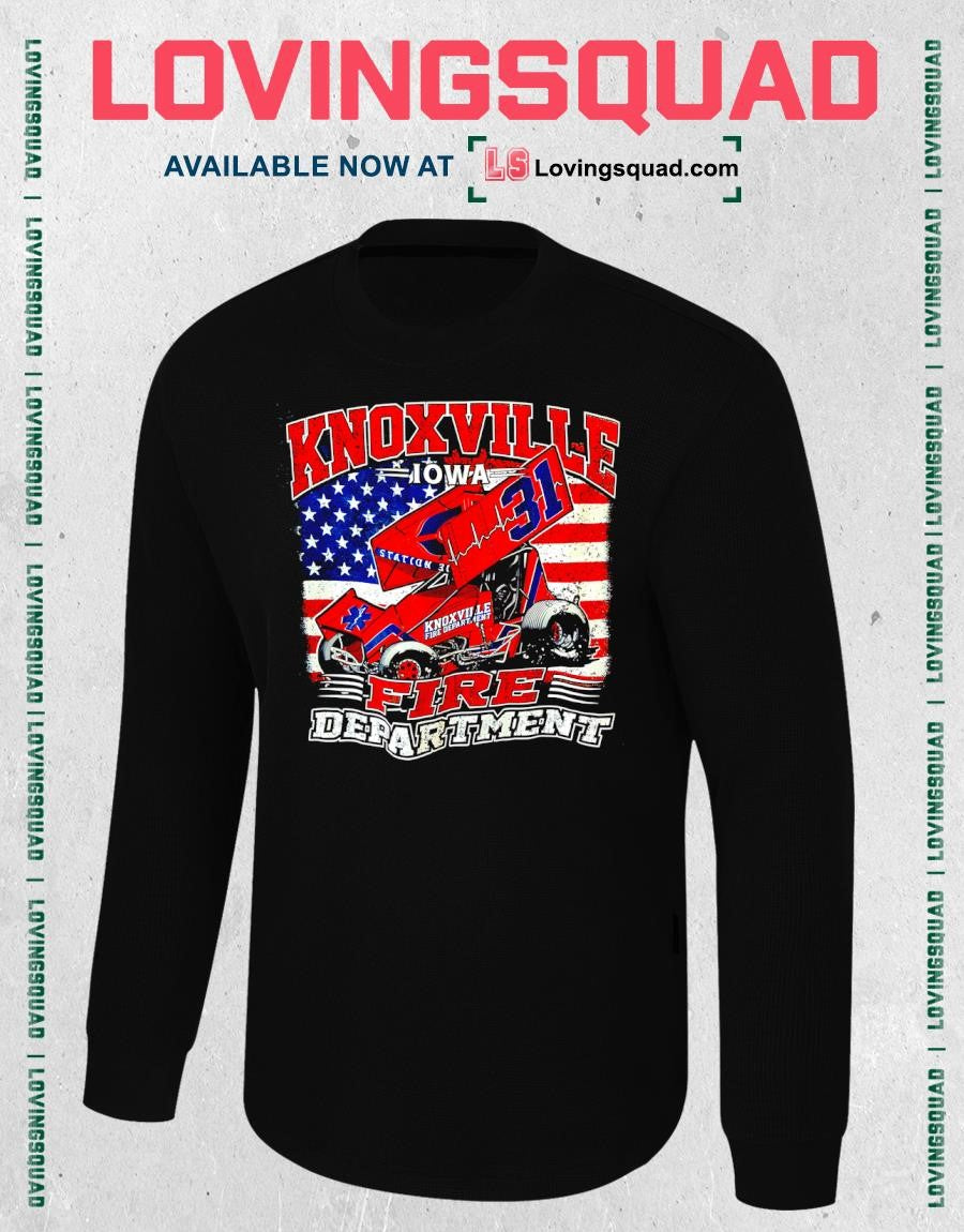 Knoxville Iowa Fire Department Racing American flag T-shirt
