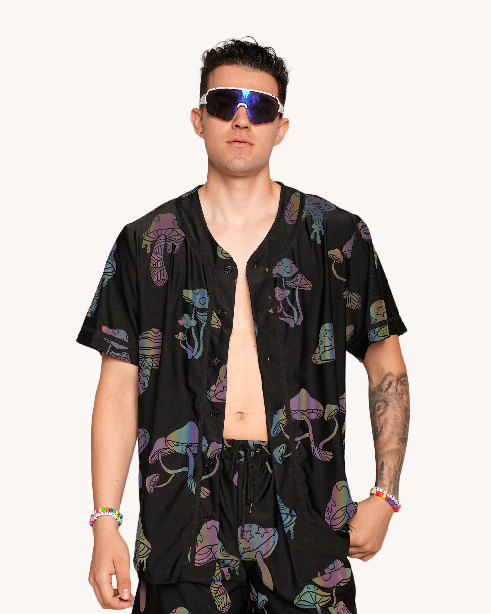 Kooky Chronicles Rainbow Reflective Baseball Jersey