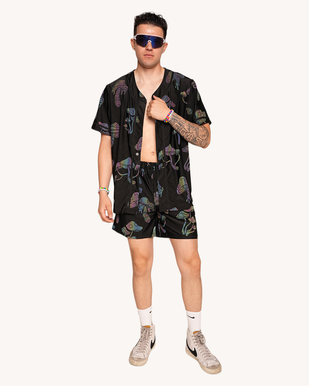 Kooky Chronicles Rainbow Reflective Baseball Jersey