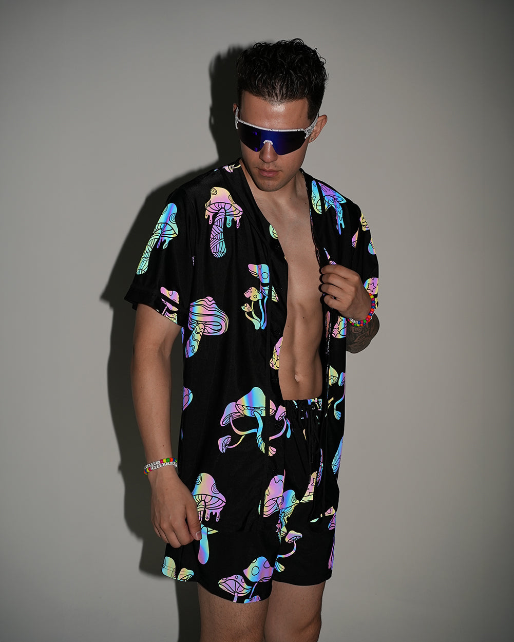 Kooky Chronicles Rainbow Reflective Baseball Jersey