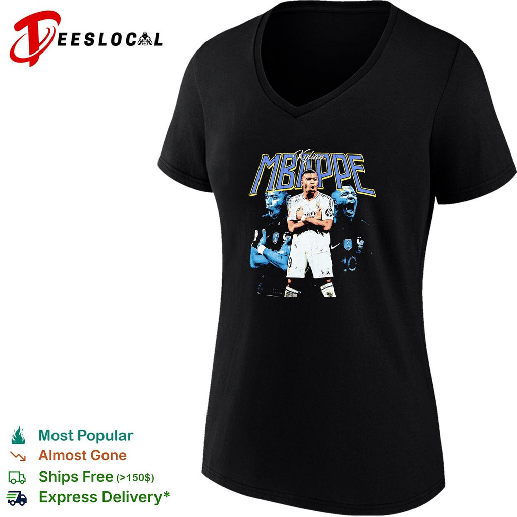 Kylian Mbappe Real Madrid France portrait shirt