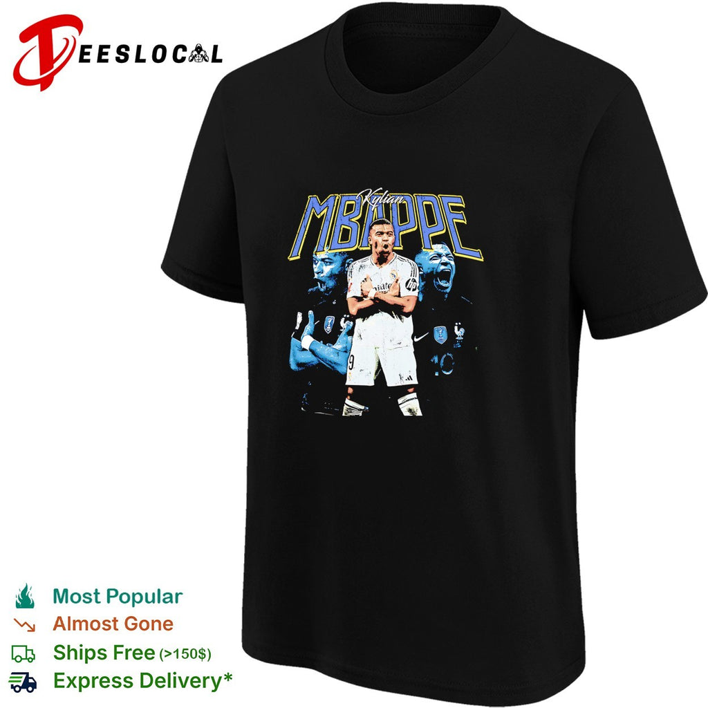Kylian Mbappe Real Madrid France portrait shirt