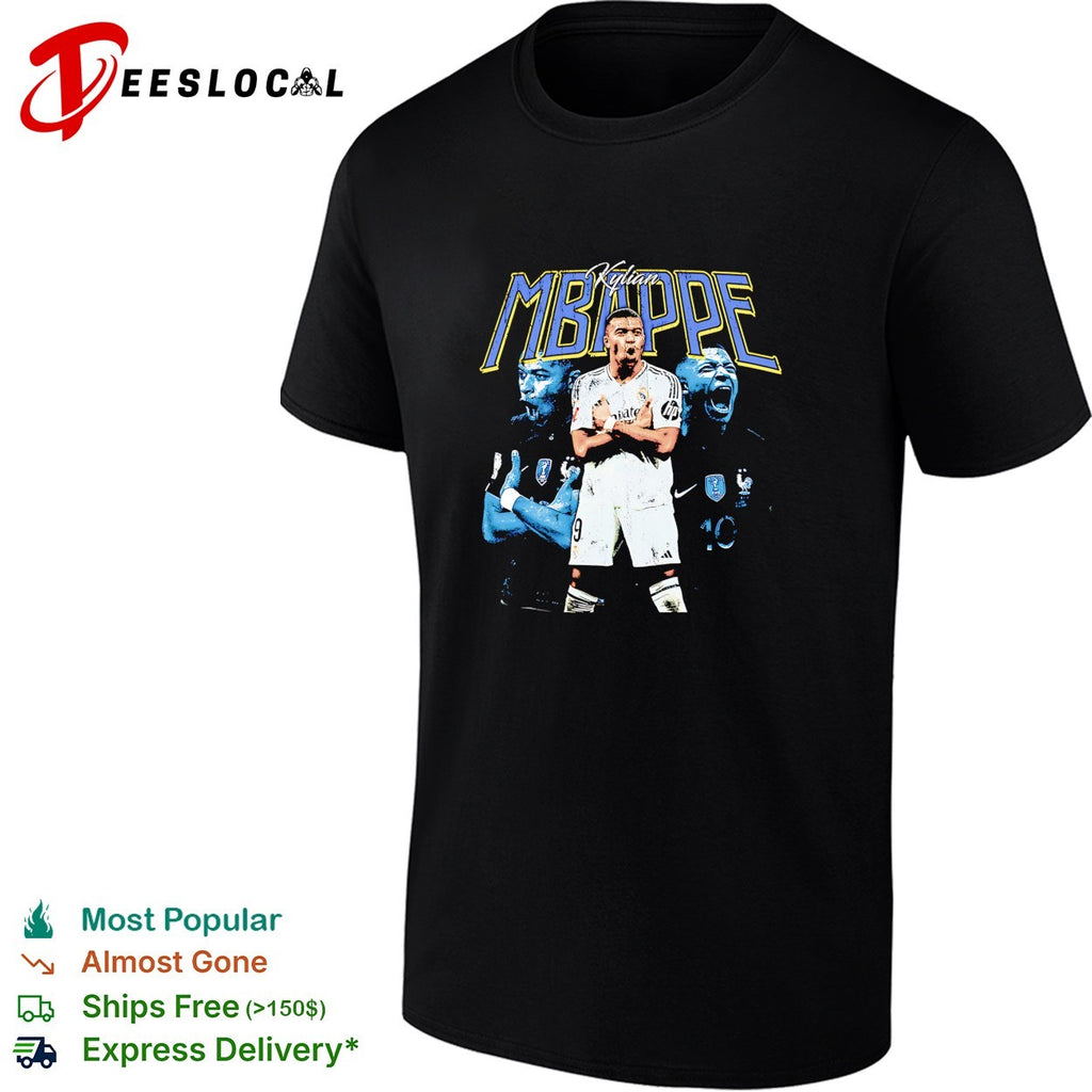Kylian Mbappe Real Madrid France portrait shirt