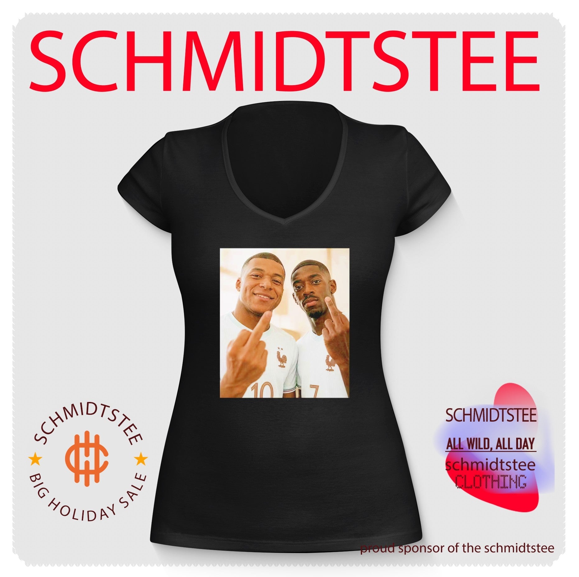 Kylian Mbappé and Ousmane Dembélé France National Team Middle Finger shirt