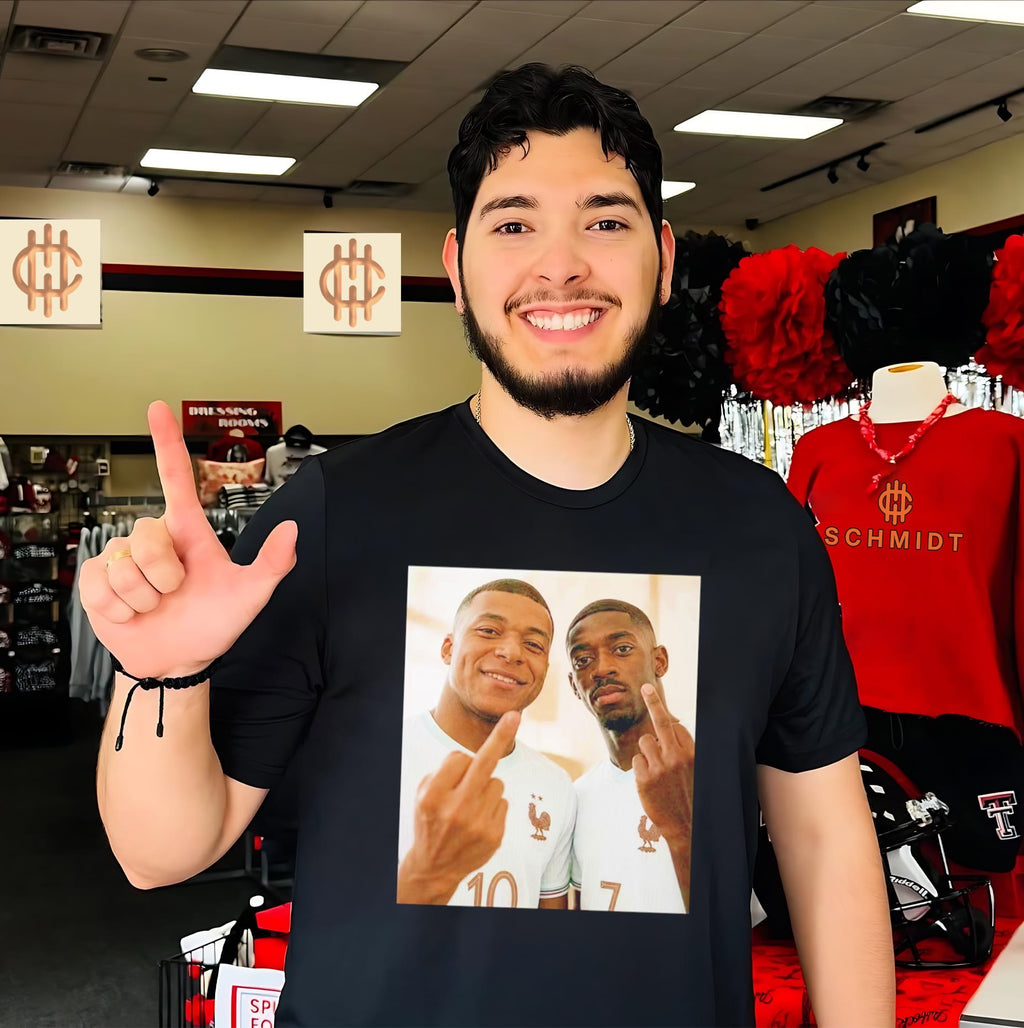 Kylian Mbappé and Ousmane Dembélé France National Team Middle Finger shirt