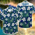 LA Dodgers Hawaiian Shirt Hibiscus Pattern Practical Beach Gift