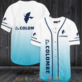 La Colombe white blue Baseball shirt