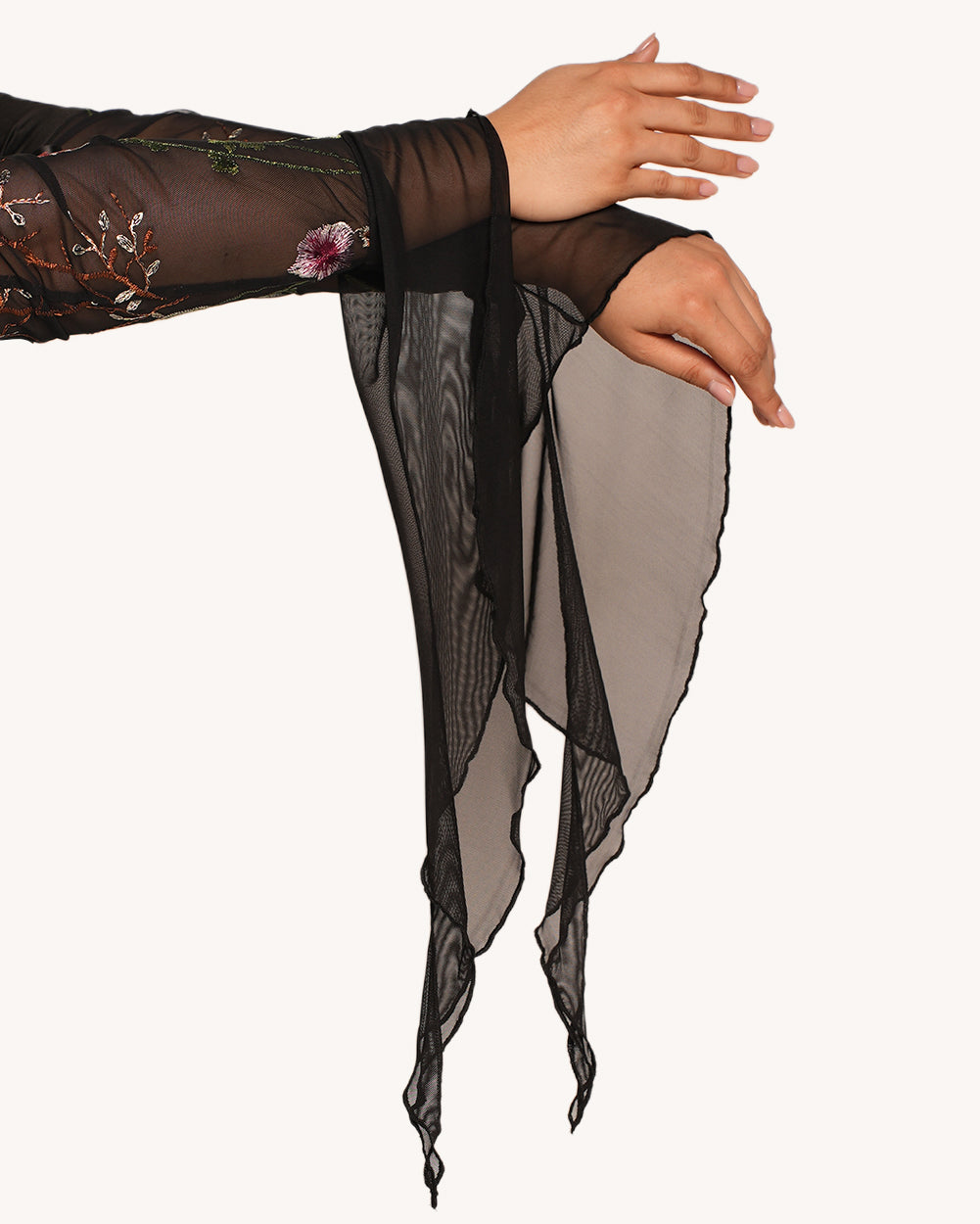 Lace Flowerfields Stretch Bodysuit and Sleeves