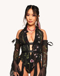 Lace Flowerfields Stretch Bodysuit and Sleeves