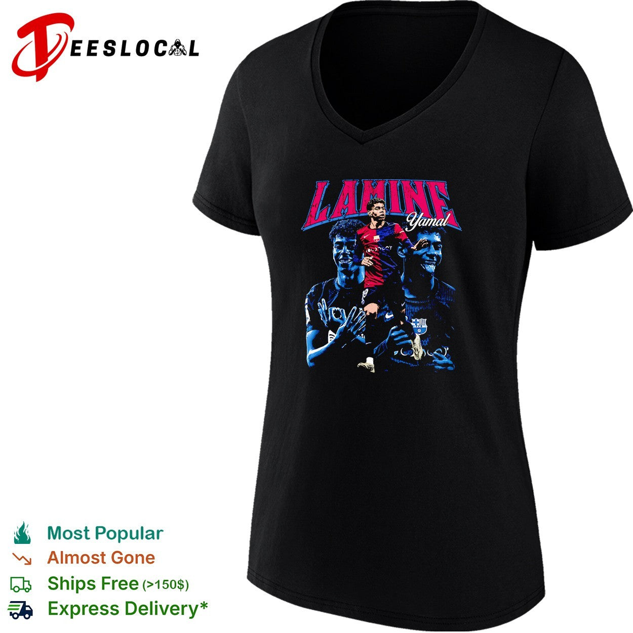 Lamine Yamal Barcelona portrait shirt