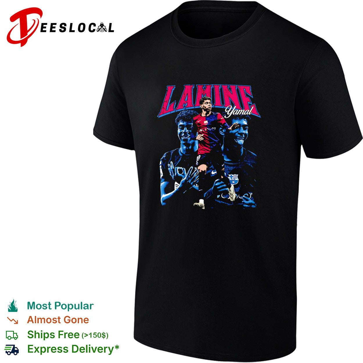 Lamine Yamal Barcelona portrait shirt