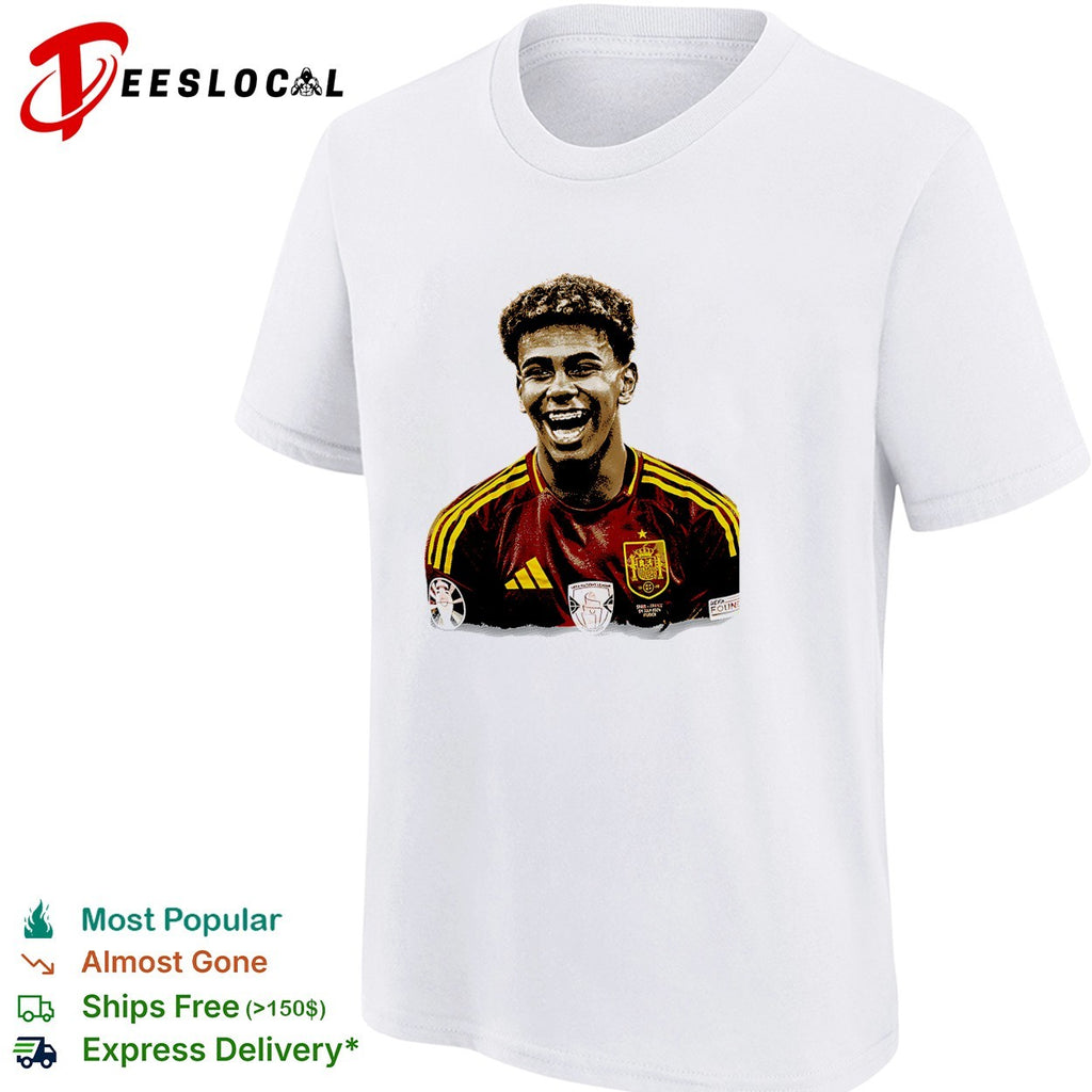 Lamine Yamal laughing Spain portrait shirt