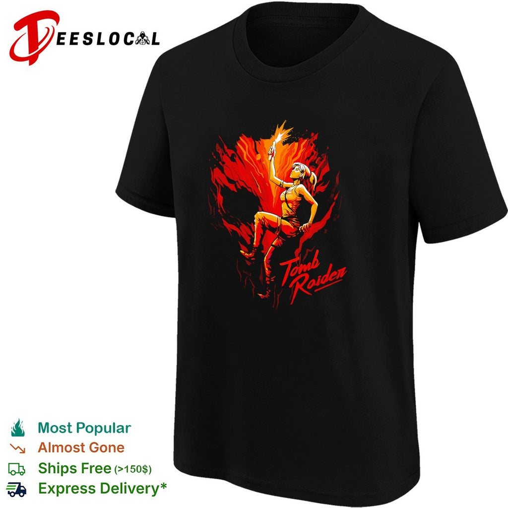 Lara Croft Tomb Raider art exploring shirt