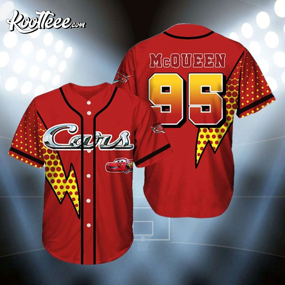 Lightning McQueen Cars Custom Name Baseball Jersey