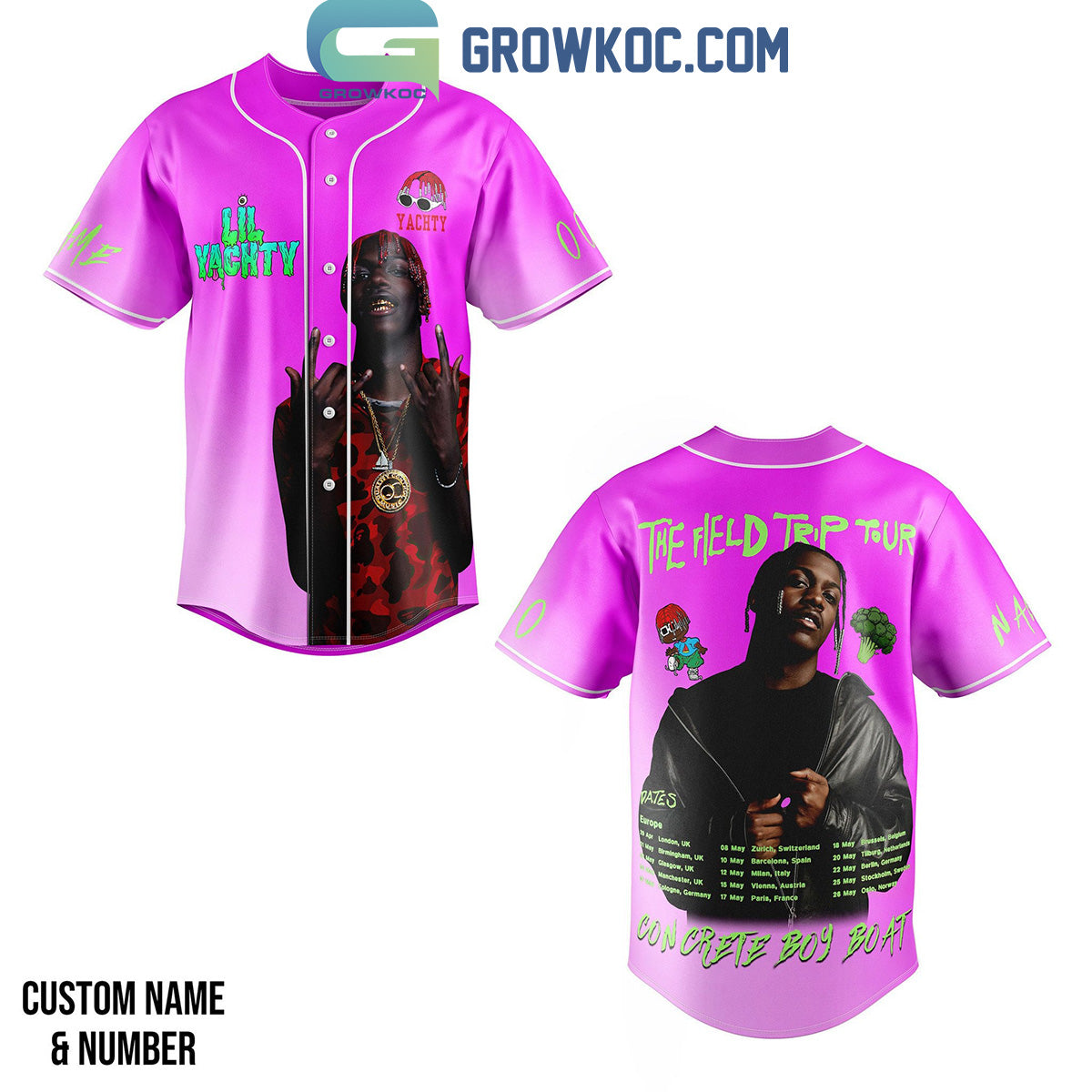 Lil Yachty The Field Trip Tour Concrete Boy Boat 2024 Personalized Baseball Jersey