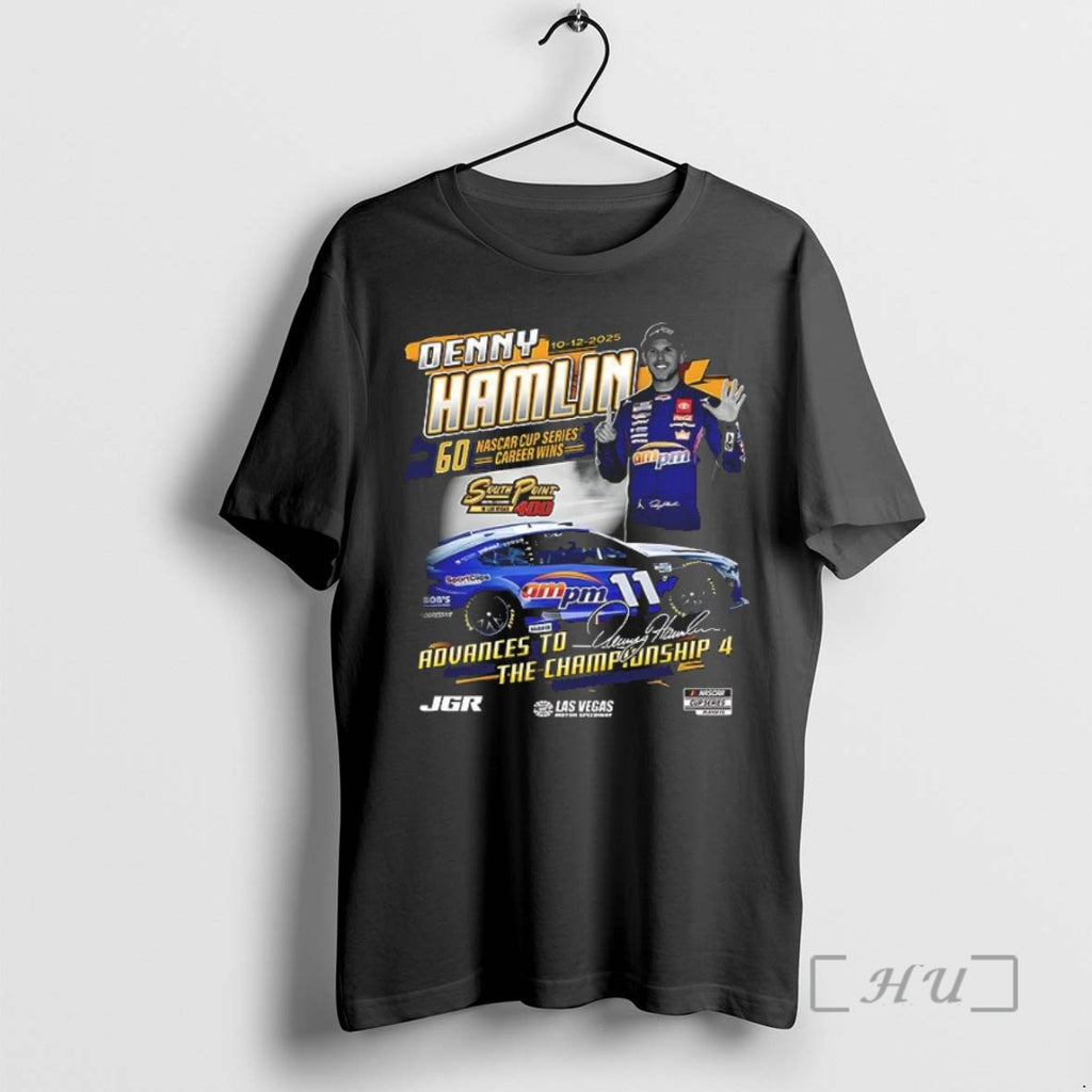 Limited Edition 2025 South Point 400 Race Winner Denny Hamlin Checkered Flag Sports T-Shirts, Hoodie, Sweatshirt