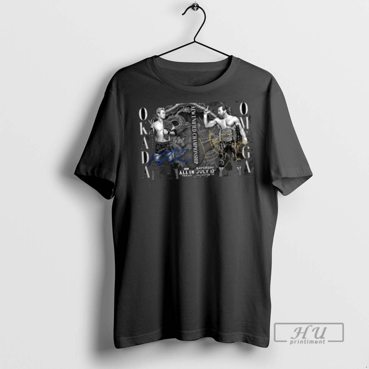 Limited Edition Autographed Matchup Monday Kazuchika Okada Vs Kenny Omega Aew All In Texas T-Shirts, Hoodie, Sweatshirt