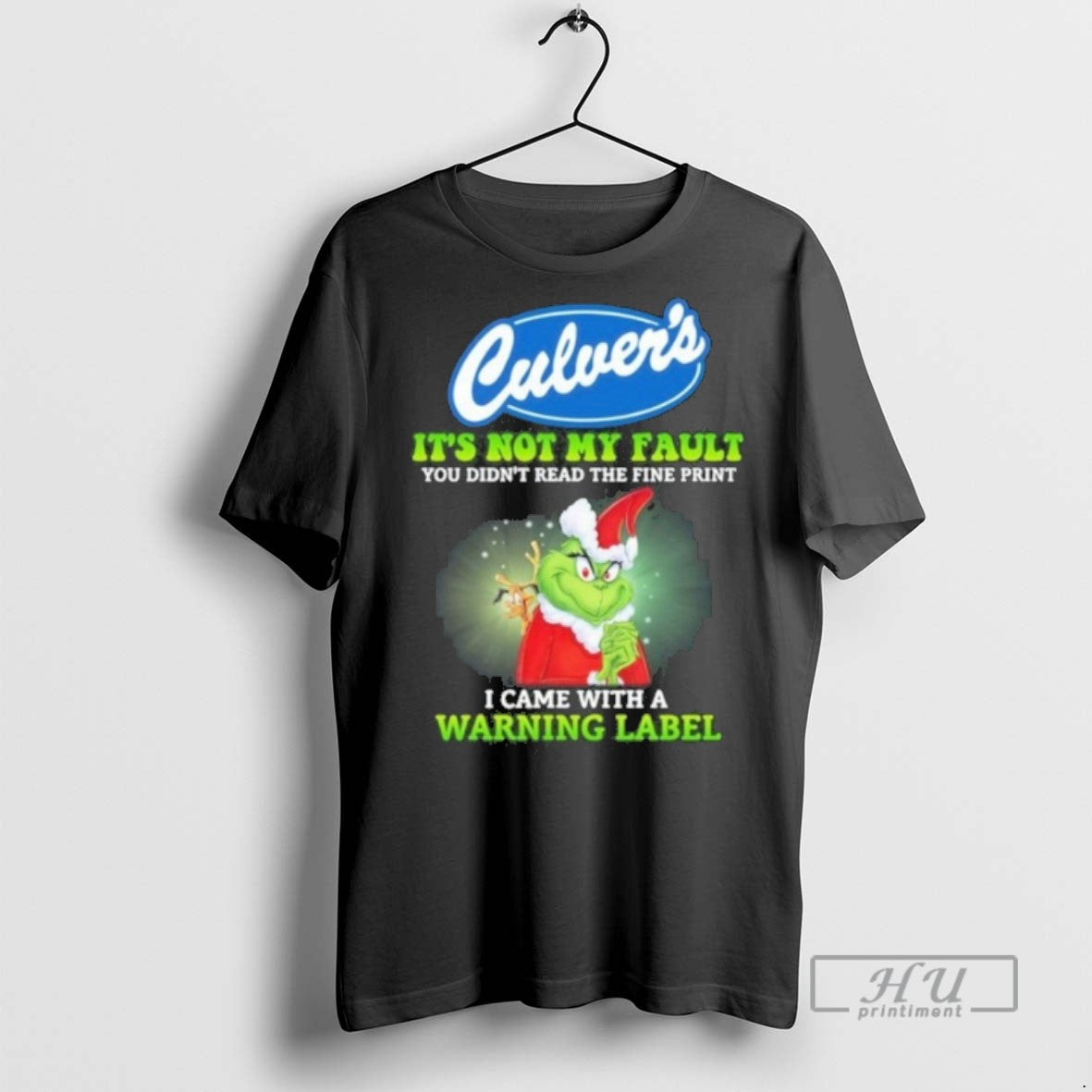 Limited Edition Culvers Santa Grinch Its Not My Fault I Came With A Warning Label T-Shirts, Hoodie, Sweatshirt