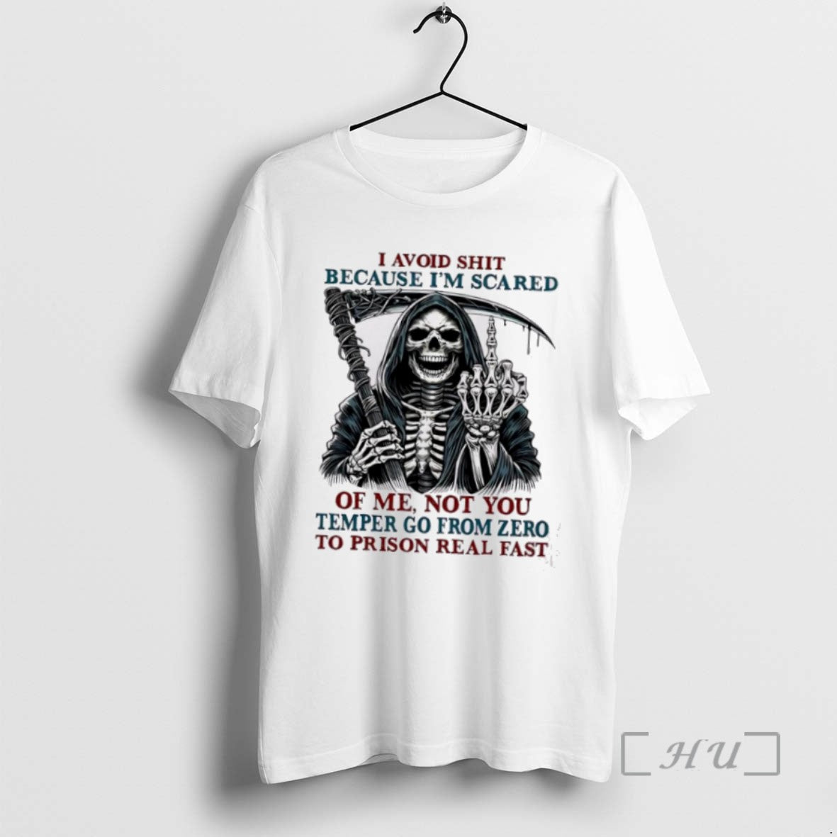 Limited Edition Death Skeleton I Avoid Shit Because Im Scared Of Me Not You Temper T-Shirts, Hoodie, Sweatshirt