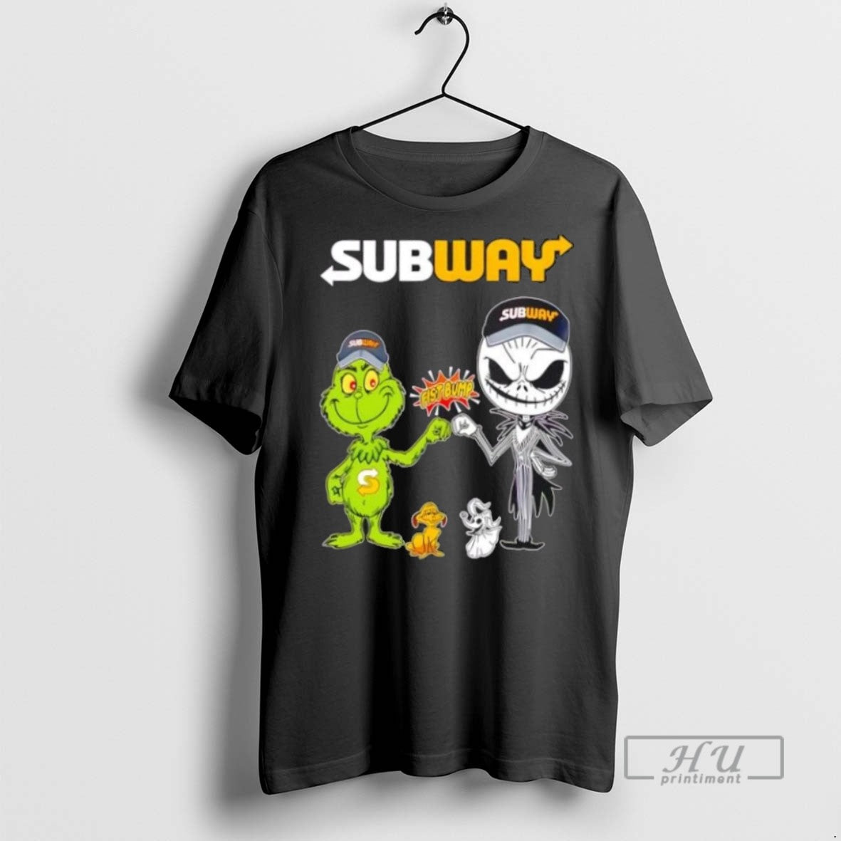 Limited Edition Subway X Grinch And Jack Skellington Fist Bump Uniwilling Friends Graphic T-Shirts, Hoodie, Sweatshirt