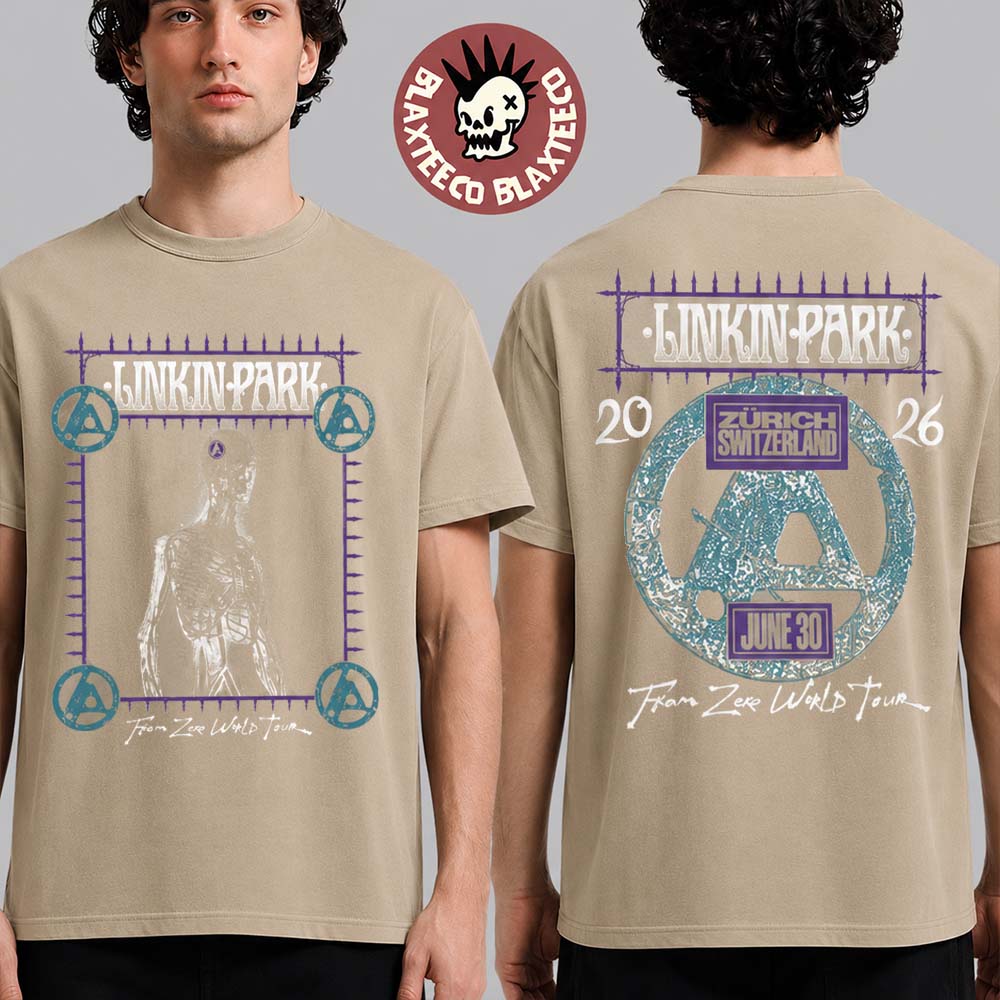 Linkin Park Zurich Switzerland 2026 Specific City T-Shirt At Stadion Letzigrund On June 30 2026 Sand T-Shirt