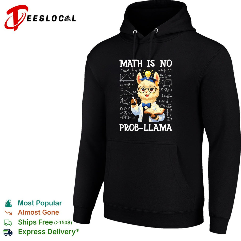 Llama scientist holding test tube math is no prob llama shirt