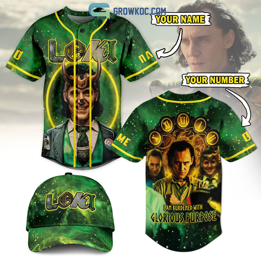 Loki I am Burdened With Glorious Purpose Personalized Baseball Jersey
