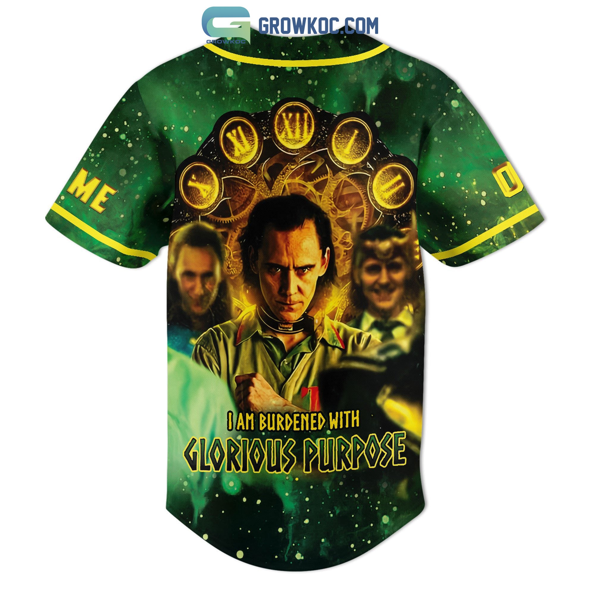Loki I am Burdened With Glorious Purpose Personalized Baseball Jersey