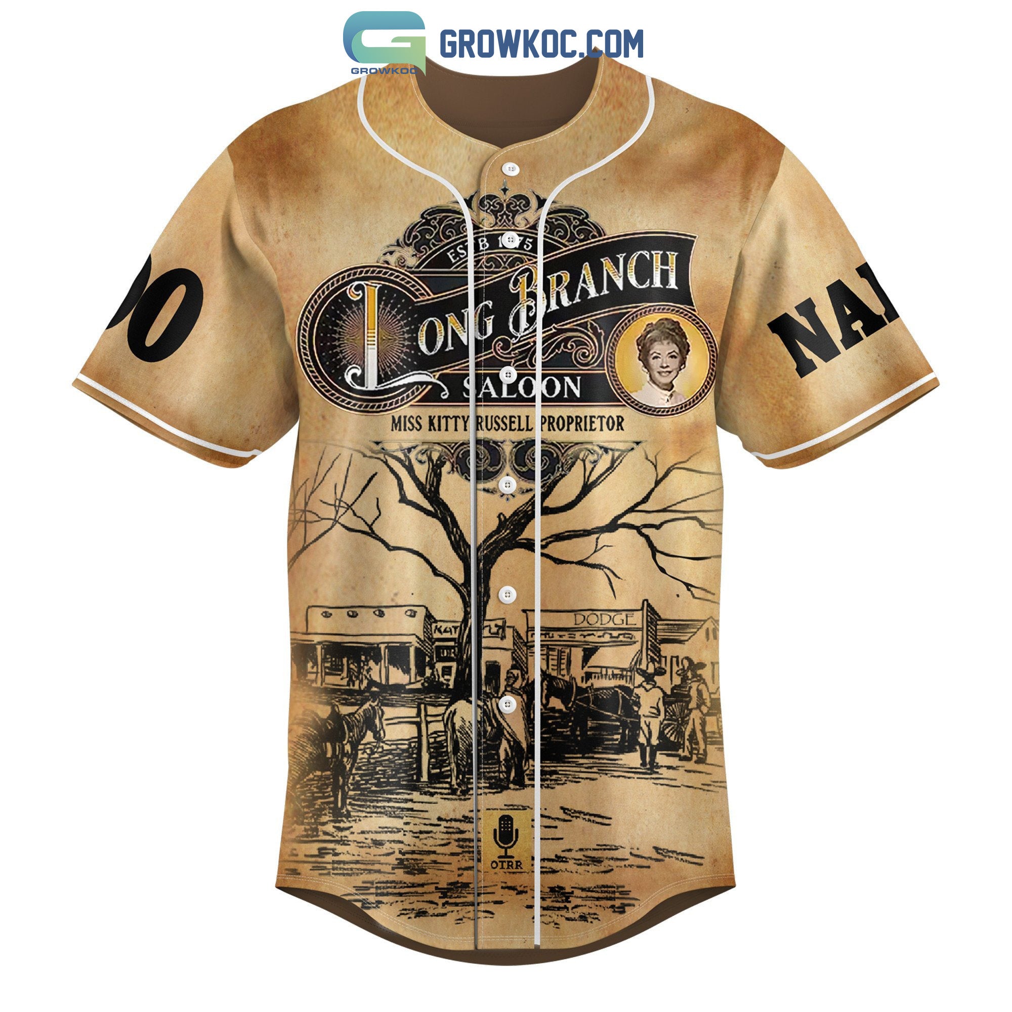 Long Branch Dodge City Kansas Raised On Gunsmoke Personalized Baseball Jersey